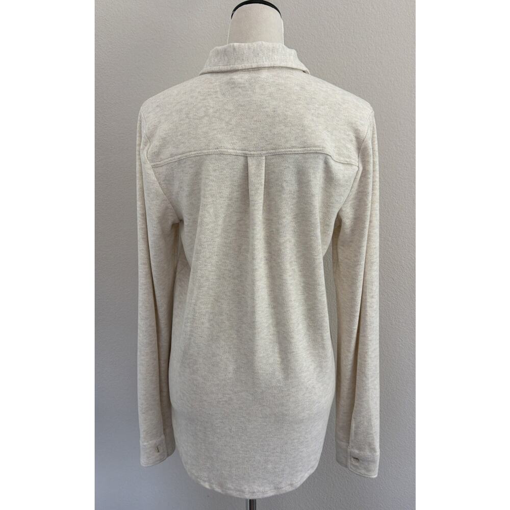 NWT Thread & Supply Shirt Womens Small Heathered Oatmeal Shacket Soft Casual - Picture 2 of 8